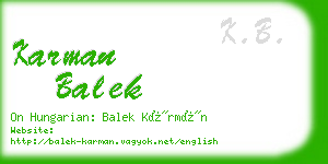 karman balek business card
